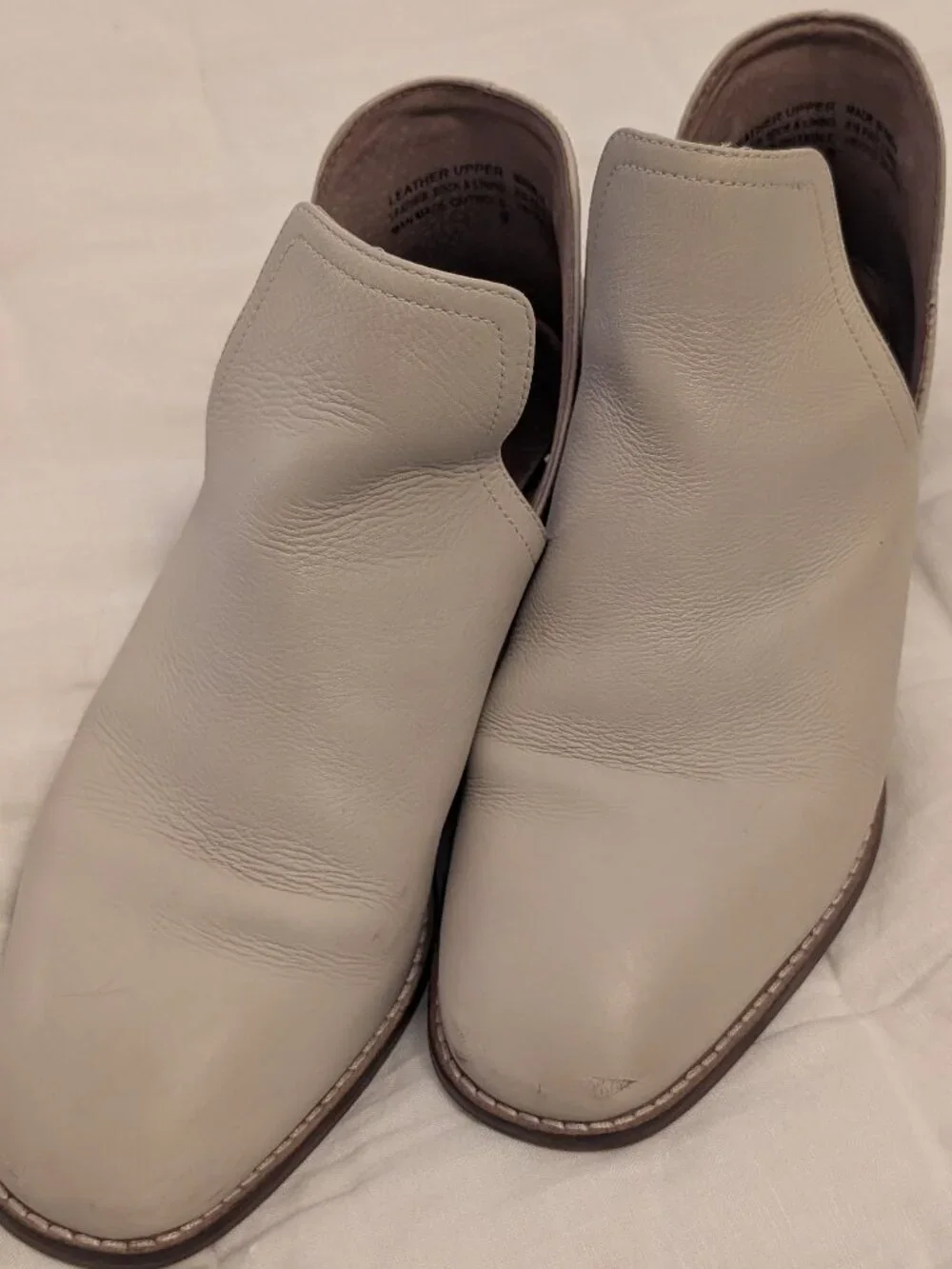 Seychelles Cream Leather Western Cutout Ankle Booties Size 9